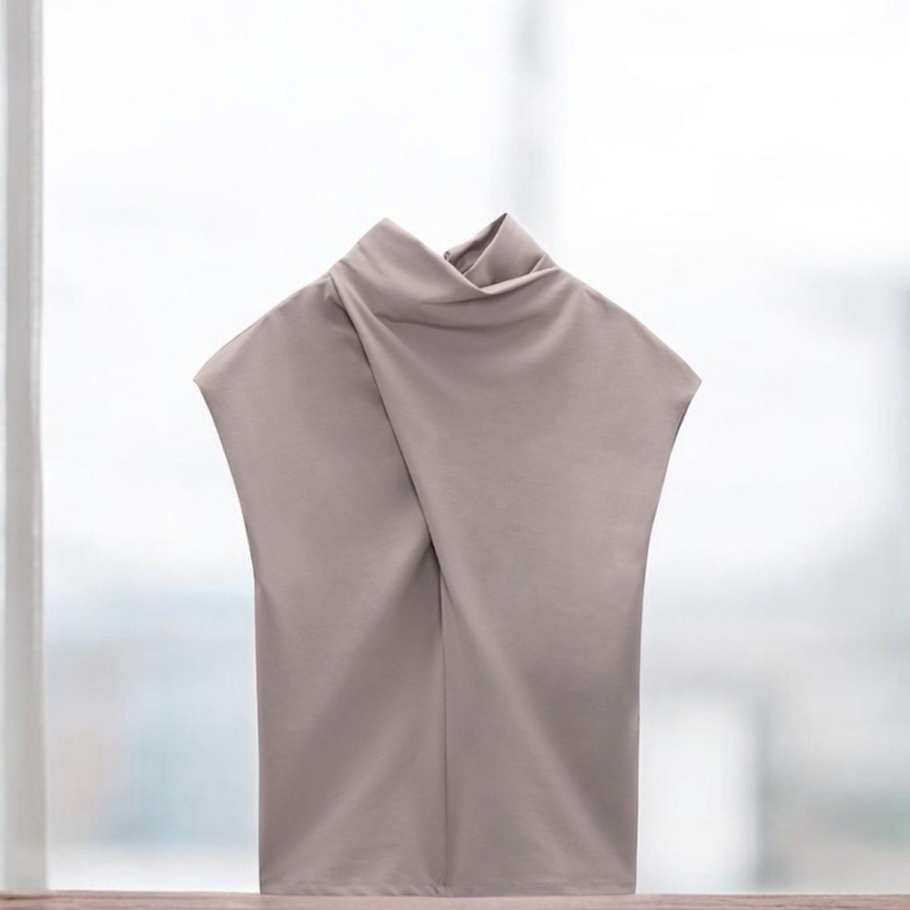 Zara Light Gray Cowl Neck Sweater